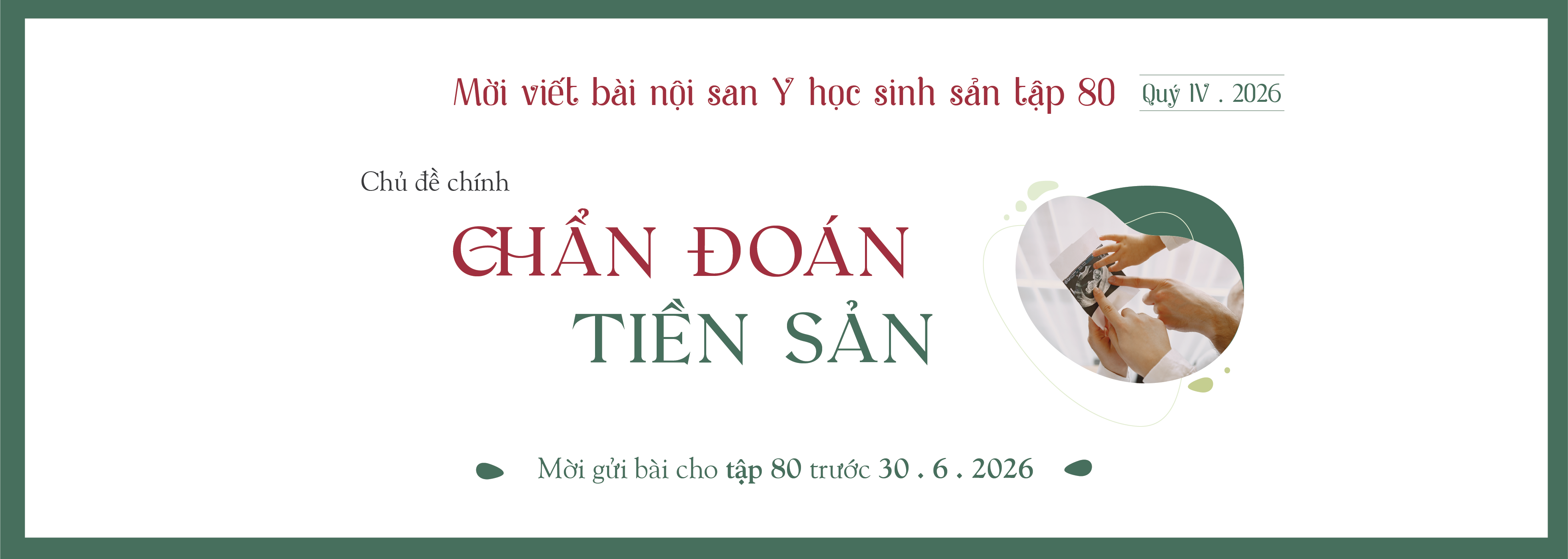 Mời viết bài Y học sinh sản 80 - Chẩn đoán tiền sản